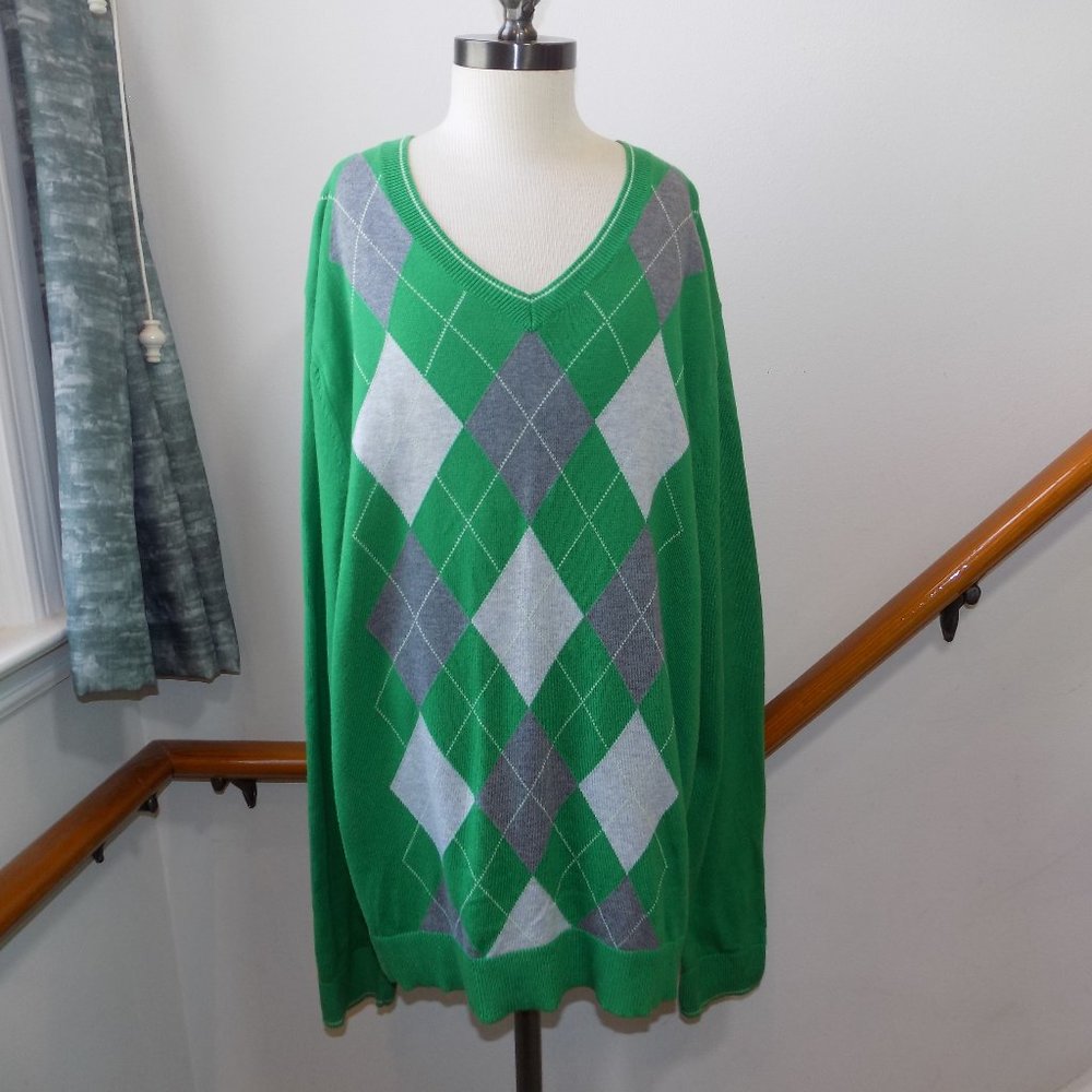 BANANA REPUBLIC ARGYLE SWEATER GREEN